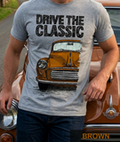 Drive The Classic Morris Minor. T-shirt in Heather Grey Colour