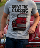 Drive The Classic Morris Minor. T-shirt in Heather Grey Colour