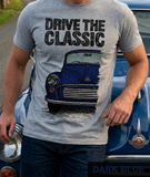 Drive The Classic Morris Minor. T-shirt in Heather Grey Colour