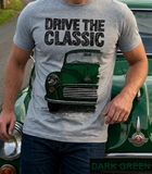 Drive The Classic Morris Minor. T-shirt in Heather Grey Colour