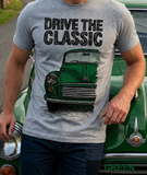 Drive The Classic Morris Minor. T-shirt in Heather Grey Colour