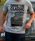 Drive The Classic Morris Minor. T-shirt in Heather Grey Colour