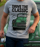 Drive The Classic Morris Minor. T-shirt in Heather Grey Colour
