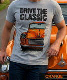 Drive The Classic Morris Minor. T-shirt in Heather Grey Colour