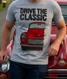 Drive The Classic Morris Minor. T-shirt in Heather Grey Colour