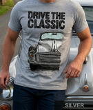 Drive The Classic Morris Minor. T-shirt in Heather Grey Colour