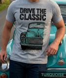 Drive The Classic Morris Minor. T-shirt in Heather Grey Colour