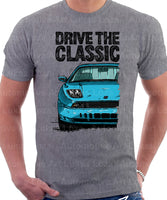 Drive The Classic Fiat Coupe Color Bumper Grille Version 2. T-shirt in Heather Grey Colour