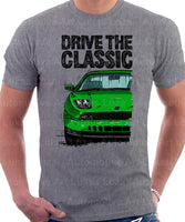 Drive The Classic Fiat Coupe Grille Version 1. T-shirt in Heather Grey Colour