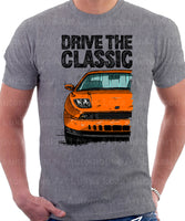 Drive The Classic Fiat Coupe Grille Version 2. T-shirt in Heather Grey Colour