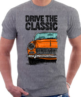 Drive The Classic MG Midget Early Models. T-shirt in Heather Grey Colour