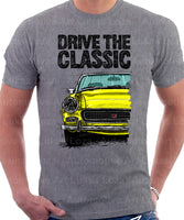 Drive The Classic MG Midget Facelift Model. T-shirt in Heather Grey Colour