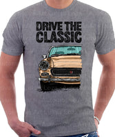 Drive The Classic MG Midget Facelift Model. T-shirt in Heather Grey Colour