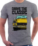 Drive The Classic MG Midget Facelift Model. T-shirt in Heather Grey Colour