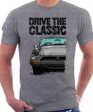 Drive The Classic MG Midget Rubber Bumper. T-shirt in Heather Grey Colour