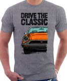 Drive The Classic MG Midget Rubber Bumper. T-shirt in Heather Grey Colour