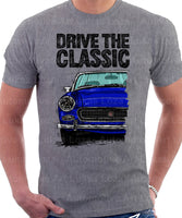 Drive The Classic Austin Healey Sprite  Mk 4 Facelift Model. T-shirt in Heather Grey Colour