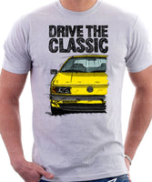 Drive The Classic Volkswagen Passat B3 Color Bumper. T-shirt in White Colour