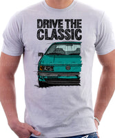 Drive The Classic Volkswagen Passat B3 Color Bumper. T-shirt in White Colour