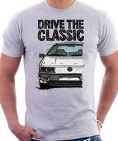 Drive The Classic Volkswagen Passat B3 Color Bumper Halogen. T-shirt in White Colour