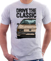 Drive The Classic Volkswagen Passat B3 Color Bumper Halogen. T-shirt in White Colour