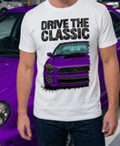 Drive The Classic Subaru Impreza Bugeye WRX. T-shirt in White Colour