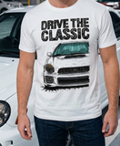 Drive The Classic Subaru Impreza Bugeye WRX. T-shirt in White Colour