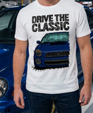 Drive The Classic Subaru Impreza Bugeye WRX. T-shirt in White Colour