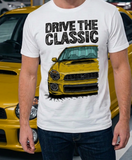 Drive The Classic Subaru Impreza Bugeye WRX. T-shirt in White Colour