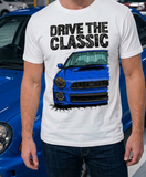 Drive The Classic Subaru Impreza Bugeye WRX. T-shirt in White Colour