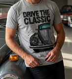 Drive The Classic VW Type 1 Beetle 70's Model . T-shirt in Heather Grey Colour