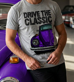 Drive The Classic VW Type 1 Beetle 70's Model . T-shirt in Heather Grey Colour