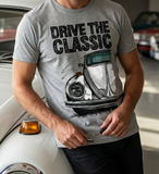 Drive The Classic VW Type 1 Beetle 70's Model . T-shirt in Heather Grey Colour