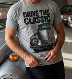Drive The Classic VW Type 1 Beetle 70's Model . T-shirt in Heather Grey Colour