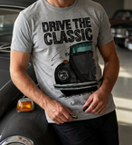 Drive The Classic VW Type 1 Beetle 70's Model . T-shirt in Heather Grey Colour
