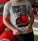 Drive The Classic VW Type 1 Beetle 70's Model . T-shirt in Heather Grey Colour