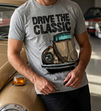Drive The Classic VW Type 1 Beetle 70's Model . T-shirt in Heather Grey Colour