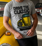 Drive The Classic VW Type 1 Beetle 70's Model . T-shirt in Heather Grey Colour
