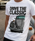 Drive The Classic VW Type 1 Beetle 70's Model . T-shirt in White Colour