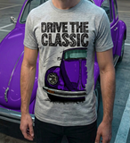 Drive The Classic VW Type 1 Beetle Latest Model . T-shirt in Heather Grey Colour