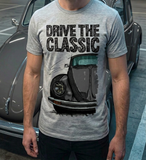 Drive The Classic VW Type 1 Beetle Latest Model . T-shirt in Heather Grey Colour