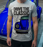 Drive The Classic VW Type 1 Beetle Latest Model . T-shirt in Heather Grey Colour
