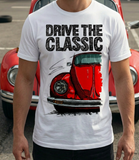 Drive The Classic VW Type 1 Beetle Latest Model . T-shirt in White Colour