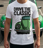 Drive The Classic VW Type 1 Beetle Latest Model . T-shirt in White Colour