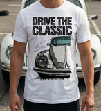Drive The Classic VW Type 1 Beetle Latest Model . T-shirt in White Colour
