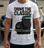 Drive The Classic VW Type 1 Beetle Latest Model . T-shirt in White Colour