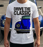Drive The Classic VW Type 1 Beetle Latest Model . T-shirt in White Colour