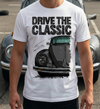 Drive The Classic VW Type 1 Beetle Latest Model . T-shirt in White Colour