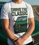 Drive The Classic VW Golf Mk2 GTI Late Model. T-shirt in White Colour