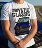 Drive The Classic VW Golf Mk2 GTI Late Model. T-shirt in White Colour